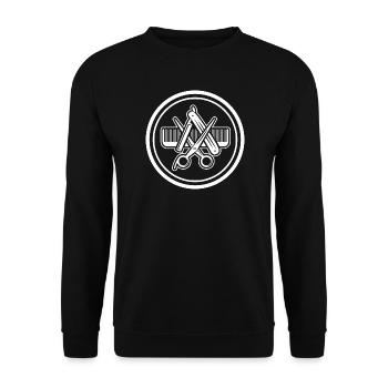 Simple enseigne de coiffure pour concevoir vous-même - Sweat-shirt Unisexe - noir - Devant - Alina (178cm) & Michal (187cm)