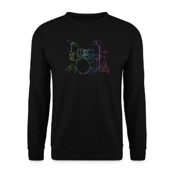 Drumset Sticks Schlagzeuger Schlagzeug Drummer - Unisex Pullover - Schwarz - Vorne - Alina (178cm) & Michal (187cm)