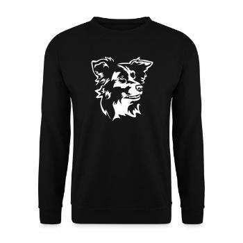 Border Collie Head "Black Edition" - Unisex Sweatshirt - black - Front - Alina (178cm) & Michal (187cm)