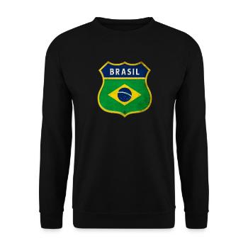 Drapeau armoiries du Brésil - Sweat-shirt Unisexe - noir - Devant - Alina (178cm) & Michal (187cm)