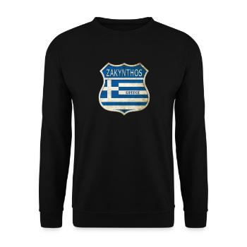 Zakynthos Grèce Armoiries Drapeaux Design - Sweat-shirt Unisexe - noir - Devant - Alina (178cm) & Michal (187cm)