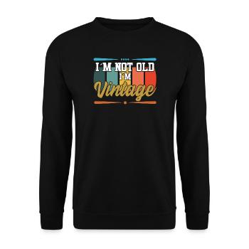 I'm not old textile gift idea - Unisex Sweatshirt - black - Front - Alina (178cm) & Michal (187cm)