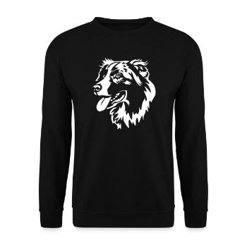 Australian Shepherd Head "Black Edition" - Unisex Sweatshirt - black - Front - Alina (178cm) & Michal (187cm)