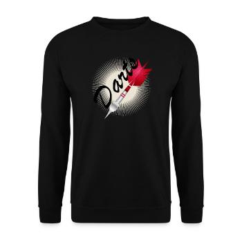 bright red dart with darts typography - Unisex Sweatshirt - black - Front - Alina (178cm) & Michal (187cm)