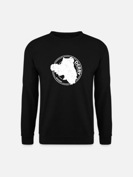 Derry Irland County | Landkarte Kontur Stempel - Unisex Pullover - Schwarz