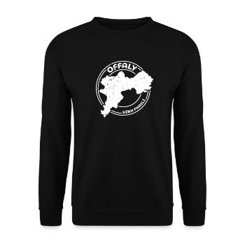 Offaly Irlande Comté | Timbre de contour de carte - Sweat-shirt Unisexe - noir - Devant - Alina (178cm) & Michal (187cm)
