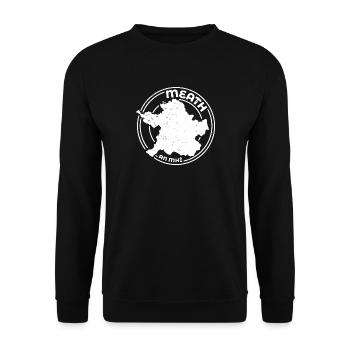 Comté de Meath Irlande | Timbre de contour de carte - Sweat-shirt Unisexe - noir - Devant - Alina (178cm) & Michal (187cm)