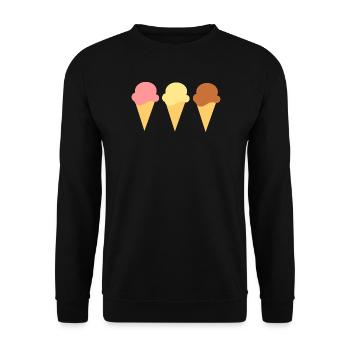 Eis Eiscreme Erdbeereis Vanilleeis Schokoeis - Unisex Pullover - Schwarz - Vorne - Alina (178cm) & Michal (187cm)