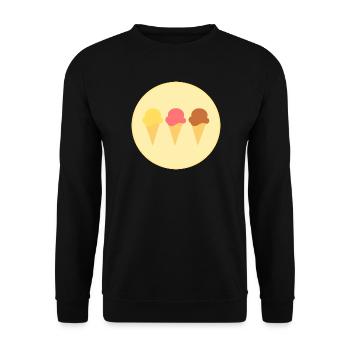 Eis Eiscreme Erdbeereis Vanilleeis Schokoeis - Unisex Pullover - Schwarz - Vorne - Alina (178cm) & Michal (187cm)