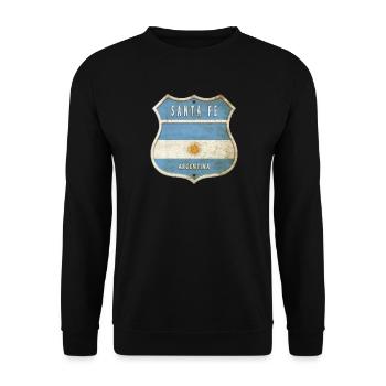 Santa Fe Argentinien Wappen Flaggen Design - Unisex Pullover - Schwarz - Vorne - Alina (178cm) & Michal (187cm)