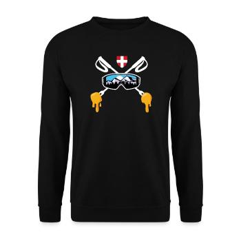 Savoie Ski und Savoyard Fondue Geschenk Haute Savoie - Unisex Pullover - Schwarz - Vorne - Alina (178cm) & Michal (187cm)
