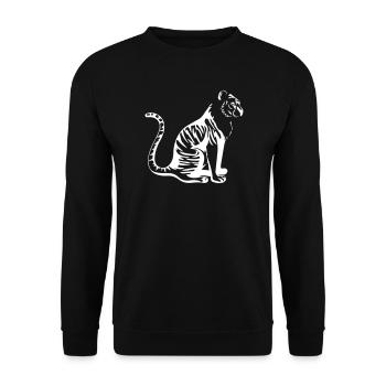 Conception élégante de la silhouette du tigre - Sweat-shirt Unisexe - noir - Devant - Alina (178cm) & Michal (187cm)