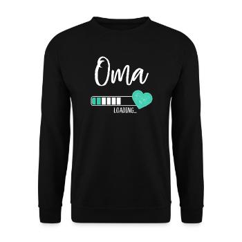 Oma Loading Herz Enkel Junge Werdende Großmutter - Unisex Pullover - Schwarz - Vorne - Alina (178cm) & Michal (187cm)