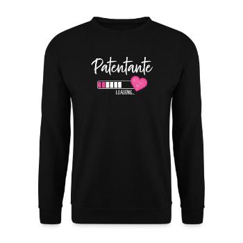 Patentante Loading Herz Patin Patenkind Mädchen - Unisex Pullover - Schwarz - Vorne - Alina (178cm) & Michal (187cm)