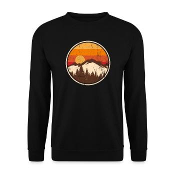 Sunset Ridge Mountain Circle - Unisex Sweatshirt - black - Front - Alina (178cm) & Michal (187cm)