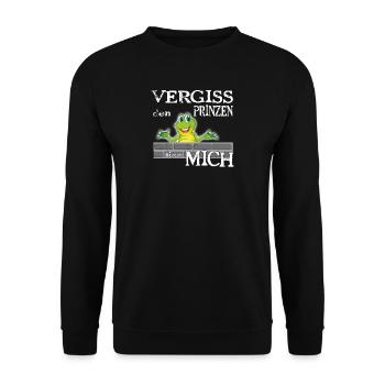 Frosch König textile Geschenkidee - Unisex Pullover - Schwarz - Vorne - Alina (178cm) & Michal (187cm)
