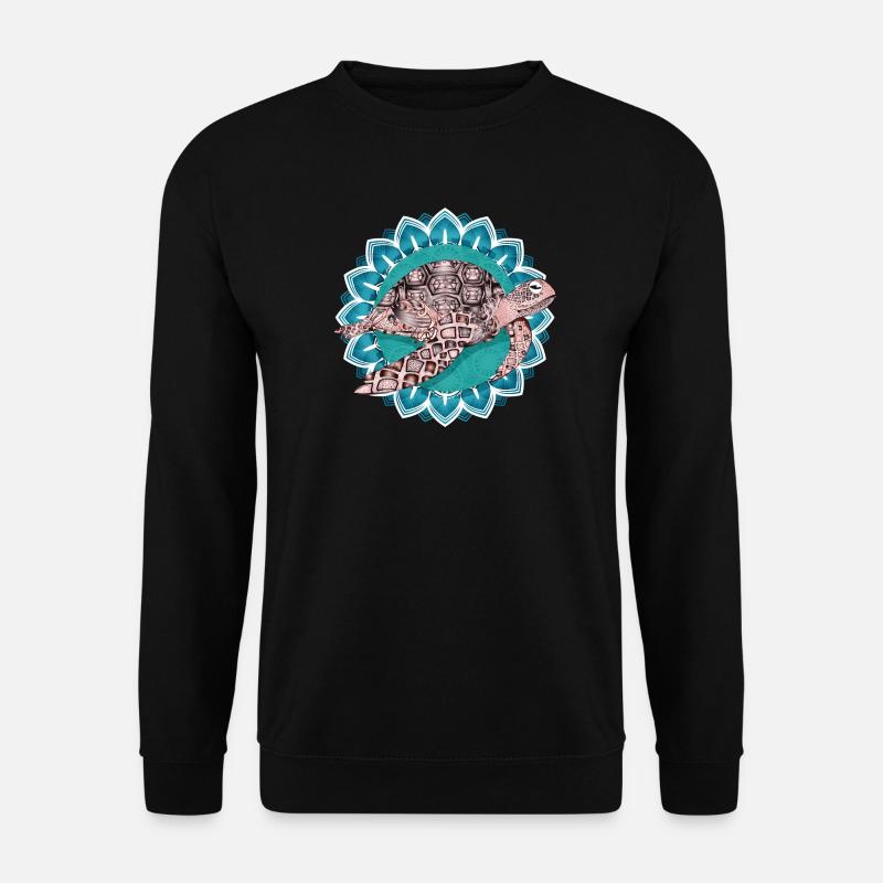 fascinating mandala with sea turtle - Unisex Sweatshirt - black