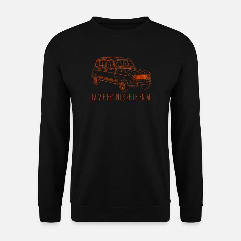 La vie est plus belle en 4L - Couleur corail - Sweat-shirt Unisexe - noir