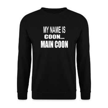 Chat Maine Coon - My name is coon (white) - Unisex Sweatshirt - black - Front - Alina (178cm) & Michal (187cm)