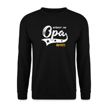 Befördert zum Opa 2023 Babyfüße Großvater - Unisex Pullover - Schwarz - Vorne - Alina (178cm) & Michal (187cm)