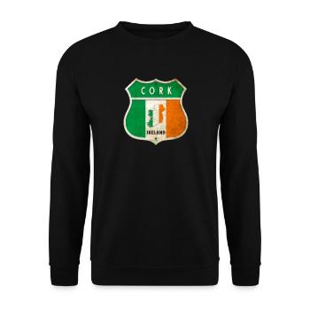 Cork Irlande Armoiries Drapeaux Design - Sweat-shirt Unisexe - noir - Devant - Alina (178cm) & Michal (187cm)