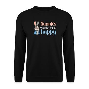 Rabbit Rabbit - Unisex Sweatshirt - black - Front - Alina (178cm) & Michal (187cm)
