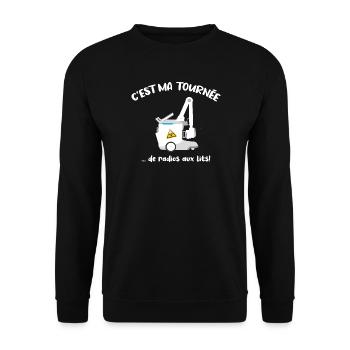 C'est ma tournée Cadeau Manip Radio Radiologie - Sweat-shirt Unisexe - noir - Devant - Alina (178cm) & Michal (187cm)