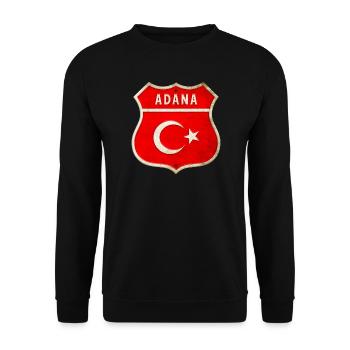 Adana Turkey flag coat of arms - Unisex Sweatshirt - black - Front - Alina (178cm) & Michal (187cm)
