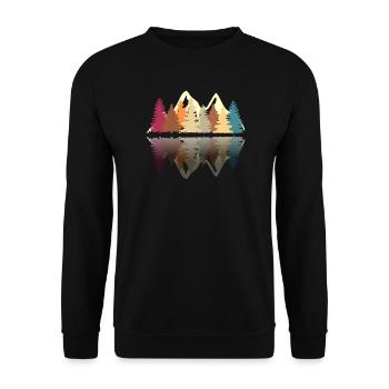Wald am See T-shirt in retro look - Unisex Sweatshirt - black - Front - Alina (178cm) & Michal (187cm)