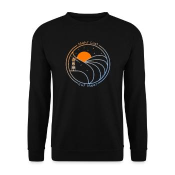 Leuchtturm bei rauer See, mehr Lust auf Meer - Unisex Pullover - Schwarz - Vorne - Alina (178cm) & Michal (187cm)