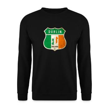 Dublin Irlande Armoiries Drapeaux Design - Sweat-shirt Unisexe - noir - Devant - Alina (178cm) & Michal (187cm)