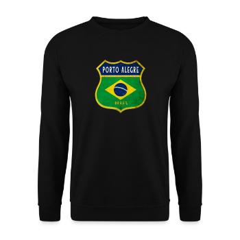 Porto Alegre Brésil Armoiries Drapeaux Design - Sweat-shirt Unisexe - noir - Devant - Alina (178cm) & Michal (187cm)