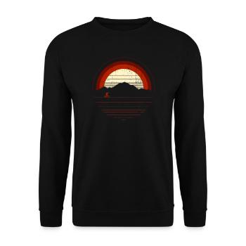 Sunset Ridge Ride Fahrradsilhouette - Unisex Pullover - Schwarz - Vorne - Alina (178cm) & Michal (187cm)