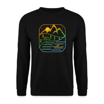 Kajak Outdoor Sport Rudern Paddeln Kanu Design - Unisex Pullover - Schwarz - Vorne - Alina (178cm) & Michal (187cm)