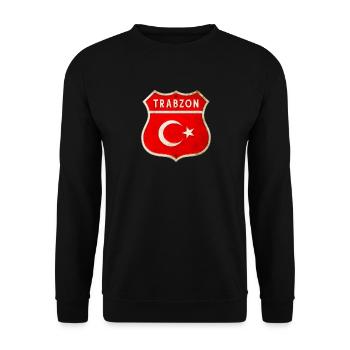 Trabzon Turkey flag coat of arms - Unisex Sweatshirt - black - Front - Alina (178cm) & Michal (187cm)