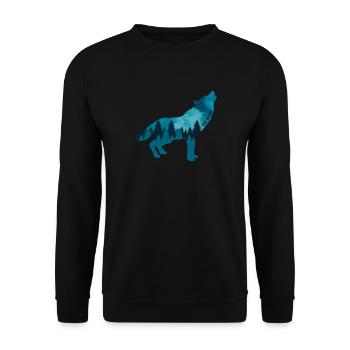 Climate Change Environmental Protection Wolf - Unisex Sweatshirt - black - Front - Alina (178cm) & Michal (187cm)