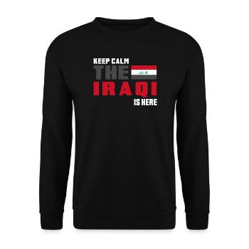 Keep Calm Iraq flag design - Unisex Sweatshirt - black - Front - Alina (178cm) & Michal (187cm)