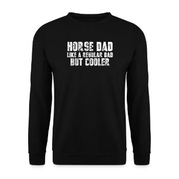Horse dad cool - Unisex Pullover - Schwarz - Vorne - Alina (178cm) & Michal (187cm)