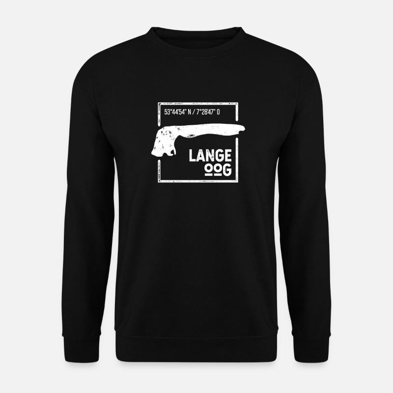 Langeoog | Insel-Silhouette Stempel-Design - Unisex Pullover - Schwarz