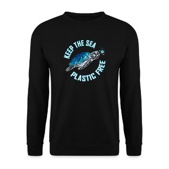 Tie Dye Sea Turtle Skip a Straw Save A Turtle - Unisex Sweatshirt - black - Front - Alina (178cm) & Michal (187cm)