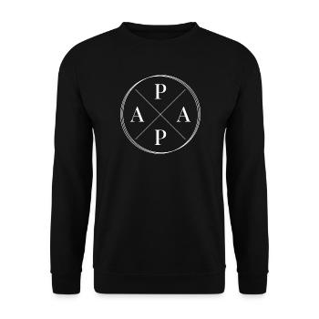 Papa Vater Vatertag Geschenk - Unisex Pullover - Schwarz - Vorne - Alina (178cm) & Michal (187cm)