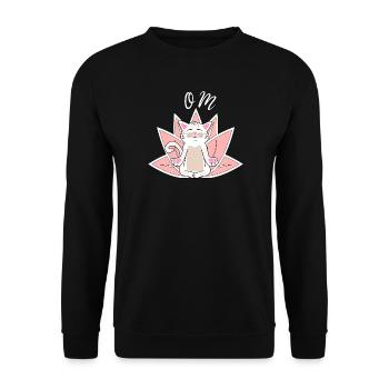 Yoga Chat Méditation Chat Blanc Chat Cadeau - Sweat-shirt Unisexe - noir - Devant - Alina (178cm) & Michal (187cm)
