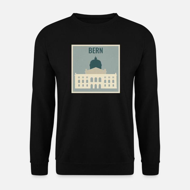 Bern Schweiz – Bundeshaus Städte-Design - Unisex Pullover - Schwarz