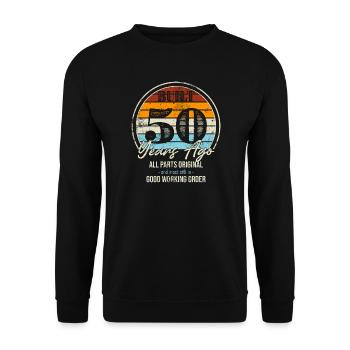 Vor fünfzig Jahren Alle Teile original - Unisex Pullover - Schwarz - Vorne - Alina (178cm) & Michal (187cm)