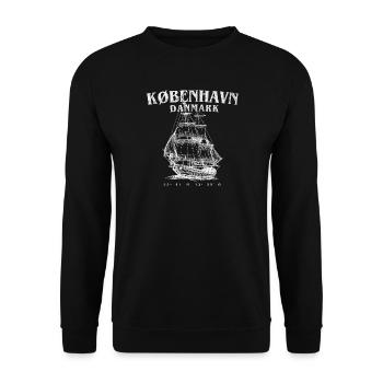 København Sailing Ship Silhouette - Unisex Sweatshirt - black - Front - Alina (178cm) & Michal (187cm)