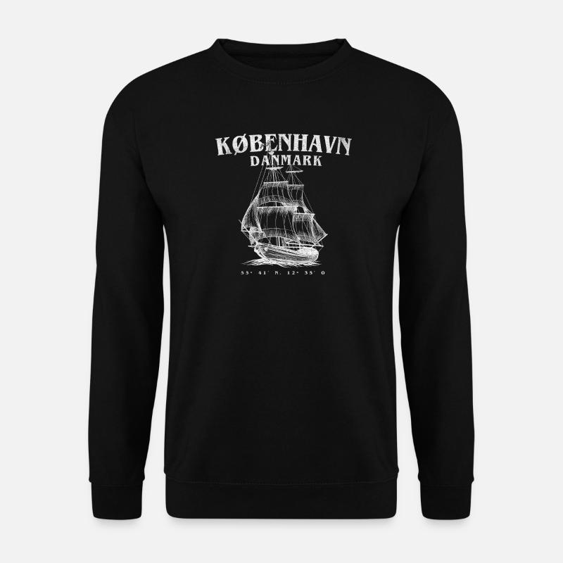København Sailing Ship Silhouette - Unisex Sweatshirt - black