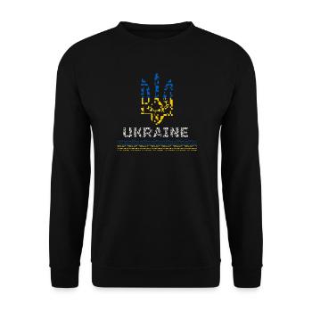 T-shirt Blason Ukraine Or - Tryzub Ukrainien - Sweat-shirt Unisexe - noir - Devant - Alina (178cm) & Michal (187cm)