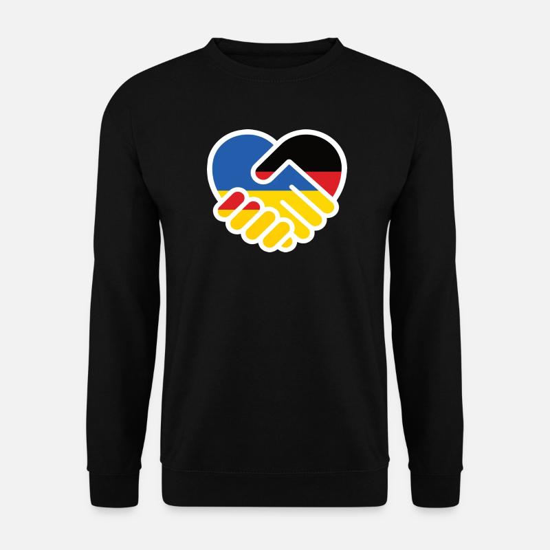 Solidaritätsherz DeutschlandUkraine - Unisex Pullover - Schwarz
