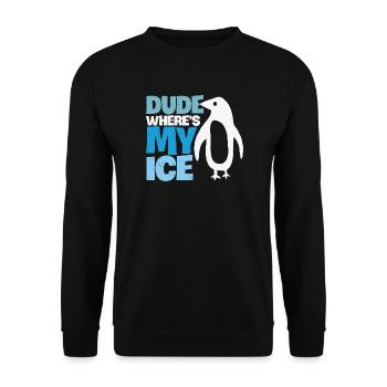 Pinguin Globale Erwärmung Klimawandel - Unisex Pullover - Schwarz - Vorne - Alina (178cm) & Michal (187cm)