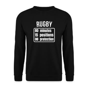 Rugby, Rugby-Sport, Rugby-Humor - Unisex Pullover - Schwarz - Vorne - Alina (178cm) & Michal (187cm)